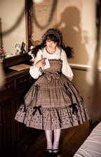 Chocolate Brown Classic Lolita JSK Dress Set Plus Size 3XL Lolita Dress  Jumper Skirt