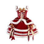 Sweet Lolita Red Cake Cape Dress Three-piece Set for Christmas