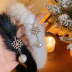 Christmas Pearl Plush Choker White Collar Neckband Necklace Neck Accessories Collarbone Chain