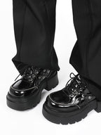 Lolita Shoes Chunky Platform Derby American Retro Mary Jane Lugg Sole Oxfords for Women