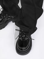 Lolita Shoes Chunky Platform Derby American Retro Mary Jane Lugg Sole Oxfords for Women