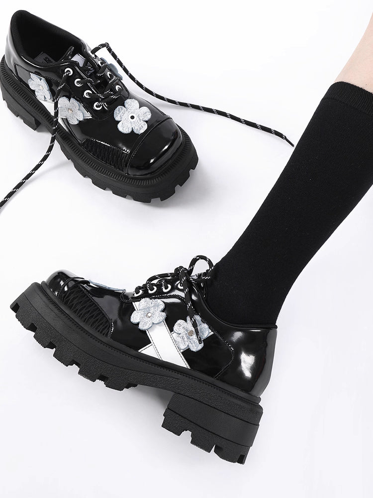 Lolita Shoes Chunky SquareToe Platform Loafers Original Design Niche Minimalist Mary Jane Shoes for Women