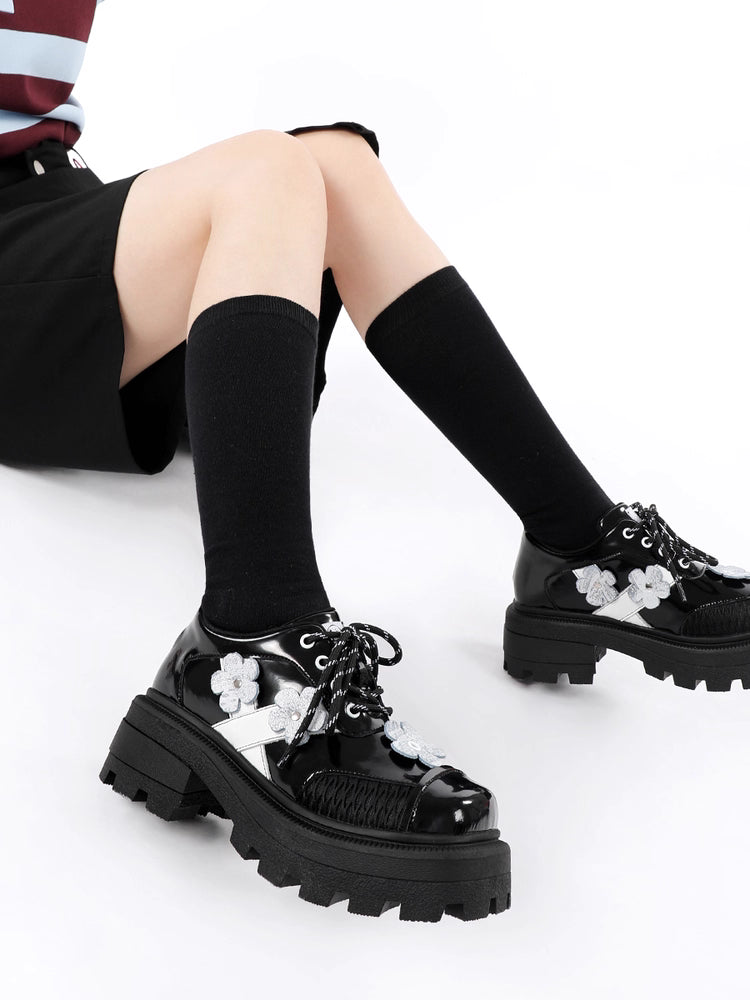 Lolita Shoes Chunky SquareToe Platform Loafers Original Design Niche Minimalist Mary Jane Shoes for Women