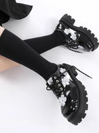 Lolita Shoes Chunky SquareToe Platform Loafers Original Design Niche Minimalist Mary Jane Shoes for Women