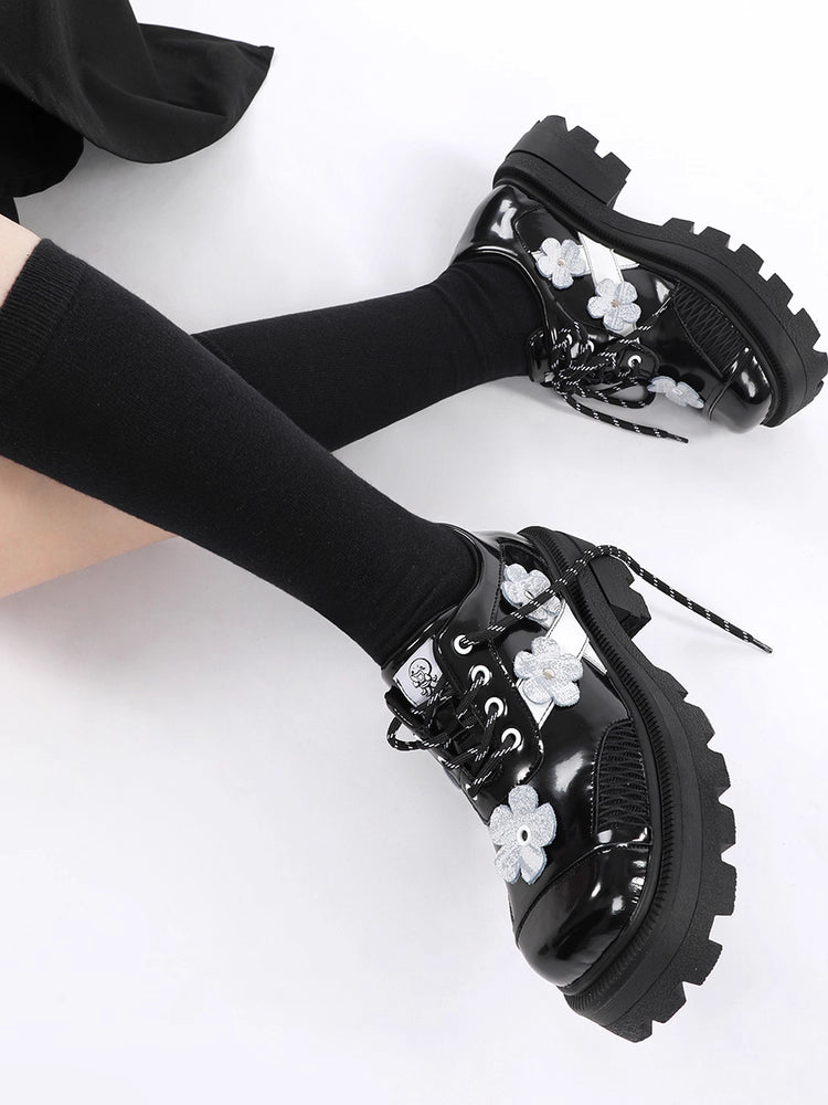Lolita Shoes Chunky SquareToe Platform Loafers Original Design Niche Minimalist Mary Jane Shoes for Women