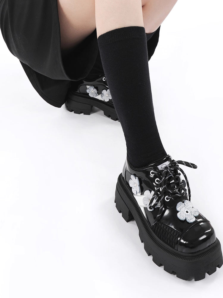 Lolita Shoes Chunky SquareToe Platform Loafers Original Design Niche Minimalist Mary Jane Shoes for Women