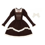 Classic Black Bouquet Autumn/Winter Embroidered Lolita Dress