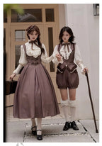 Classic British Style Striped Suit Lolita Vintage Elegant Shorts Set Dress