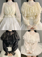 Classic Chinese Style Elegant Three Color Versatile Underwear Shawl for Spring and Autumn Blouse Shirt