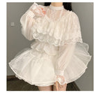 Classic Chinese Style Elegant Three Color Versatile Underwear Shawl for Spring and Autumn Blouse Shirt