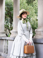 Classic College Style Student Red Pink Lolita Dress OP Simple Solid Color