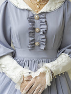 Classic College Style Student Red Pink Lolita Dress OP Simple Solid Color