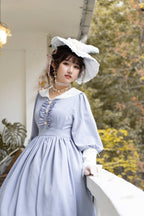 Classic College Style Student Red Pink Lolita Dress OP Simple Solid Color