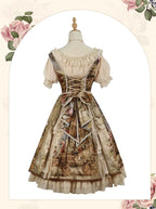 Classic Lolita Court Oil Print JSK Chocker Voyage Dress