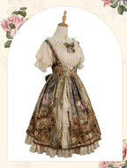 Classic Lolita Court Oil Print JSK Chocker Voyage Dress