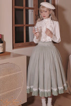 Classic Elegant Classic High Grass Green Waist Lolita Long Skirt Lolita Dresses