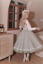 Classic Elegant Classic High Grass Green Waist Lolita Long Skirt Lolita Dresses