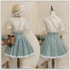 Classic Elegant Classic High Grass Green Waist Lolita Long Skirt Lolita Dresses
