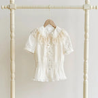 Classic Elegant Three-color Short-sleeved Inner Shirt Light Breathable Lolita Blouse Shirt