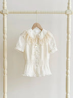 Classic Elegant Three-color Short-sleeved Inner Shirt Light Breathable Lolita Blouse Shirt