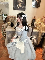 Classic Elegant Velvet Lolita OP Dress Sweet Bow