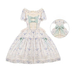 Classic Idyllic Chiffon Jacquard Short Sleeve Dress Lolita