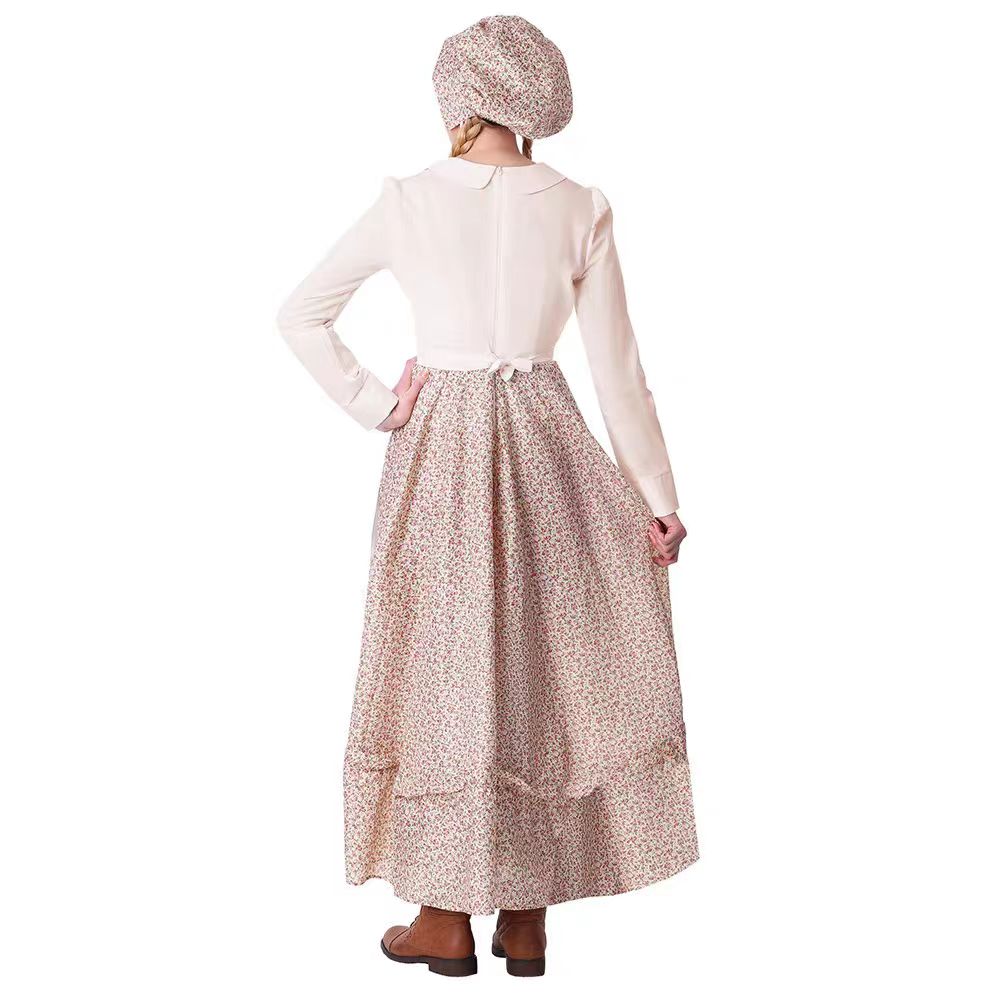 Classic Lolita Apricot Lolita Halloween Cosplay Dress with Cape Grandma Roleplay Costume