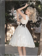 Classic Lolita Apricot White Dress Lace Vintage Elegance Daily