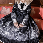 Classic Lolita Black Jacquard Women's Lolita Princess Dress Daily Outfit