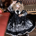 Classic Lolita Black Jacquard Women's Lolita Princess Dress Daily Outfit