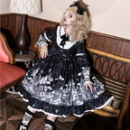 Classic Lolita Black Jacquard Women's Lolita Princess Dress Daily Outfit
