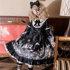 Classic Lolita Black Jacquard Women's Lolita Princess Dress Daily Outfit
