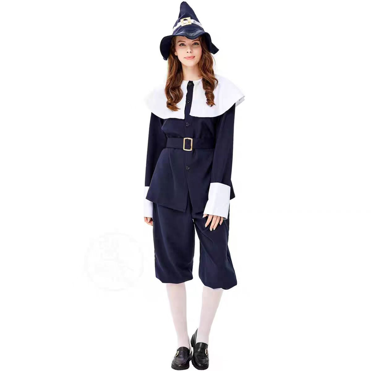 Classic Lolita Black Lolita Halloween Cosplay Outfit with Hood Grandma Roleplay Costume