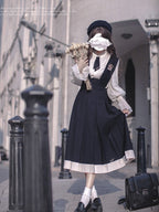 Classic Lolita Black and White Dress Western Uniform Retro Vest Skirt Elegant Miss light loita