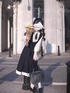 Classic Lolita Black and White Dress Western Uniform Retro Vest Skirt Elegant Miss light loita