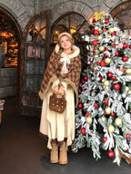 Sweet Lolita Apricot Corduroy Winter Plus Size Cape Two-piece Set Lolita 3XL Lolita Dress