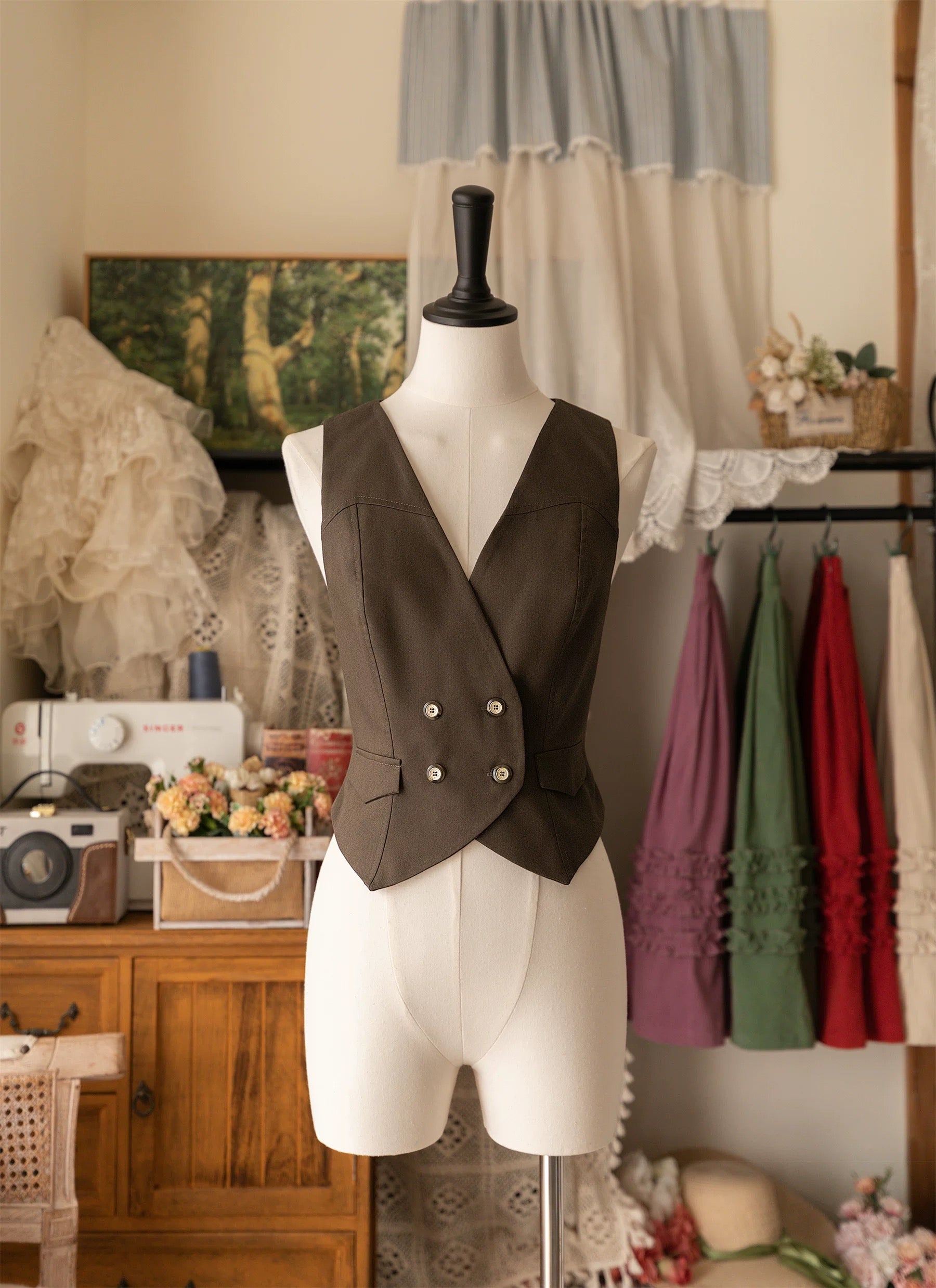 Lolita Vests Classic French Elegant Vintage in Autumn Plus Size