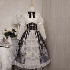 Classic Lolita Gothic Tea Party Fashion Vintage Clock Butterfly Elegant Daily Wear Dress