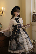 Classic Lolita Gothic Tea Party Fashion Vintage Clock Butterfly Elegant Daily Wear Dress