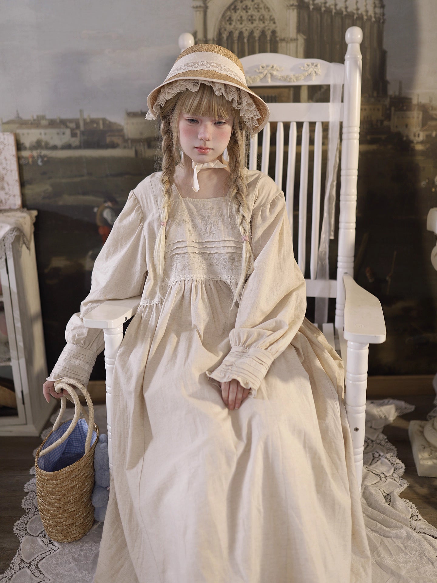 Inspired by Renaissance elegance, this dress reimagines courtly beauty with a modern bohemian touch. The square neckline and ornate floral embroidery frame the décolletage, while voluminous puff sleeves and a flowing silhouette balance drama with effortless comfort. Lightweight fabric ensures graceful movement, making it a poetic tribute to garden parties and springtime romance.