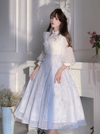 Classic Lolita Lavender Purple Tinted Floral Dress Princess Dress Spring Summer