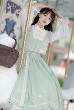 Classic Lolita Light Blue Elegant Three-piece Shirt Vest Long Dress Classic Lolita Wear