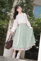 Classic Lolita Light Blue Elegant Three-piece Shirt Vest Long Dress Classic Lolita Wear