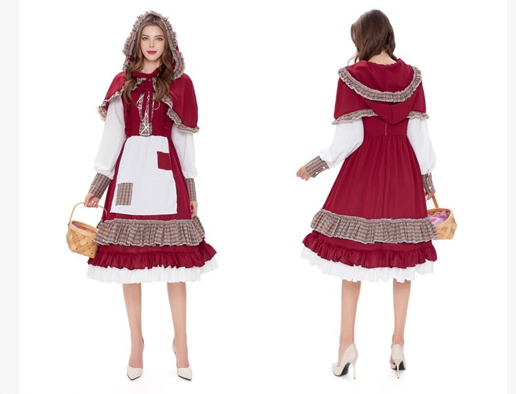 The Classic Lolita Little Match Girl Costume draws inspiration from the timeless fairy tale, blending innocence with vintage elegance. Crafted in warm red and blue tones, the dress features delicate Lolita details that enhance its nostalgic charm. Perfect for theater performances, cosplay, or themed events, it captures the bittersweet beauty of a classic story in a graceful, stage-ready outfit.