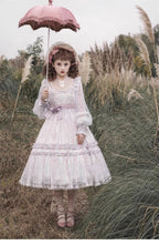 Classic Lolita Plus Size 4XL Lilac Layer Purple Ruffle Dress Pastoral Spring and Autumn