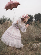 Classic Lolita Plus Size 4XL Lilac Layer Purple Ruffle Dress Pastoral Spring and Autumn