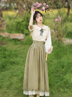 Classic Lolita Qi Loita Outfit Green Purple Dress Style French Retro Court Dress