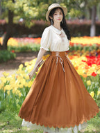 Classic Lolita Qi Lolita Outfit Khaki Dress Style French Retro Court Dress