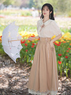 Classic Lolita Qi Lolita Outfit Khaki Dress Style French Retro Court Dress