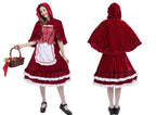 This elegant red Lolita cosplay dress is designed for a striking Halloween look. Featuring a flowing cape and classic princess silhouette, it combines sophistication with playful fantasy. The vibrant red color evokes festive energy, while the intricate detailing enhances charm and elegance. Perfect for cosplay, stage performances, or themed parties, this costume captures the spirit of fairy-tale drama with a modern Lolita twist.